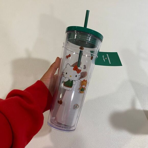 Hello Kitty x Starbucks 24oz Green Lid Tumbler Cup | Limited Edition Collab | Ne - Picture 6 of 6